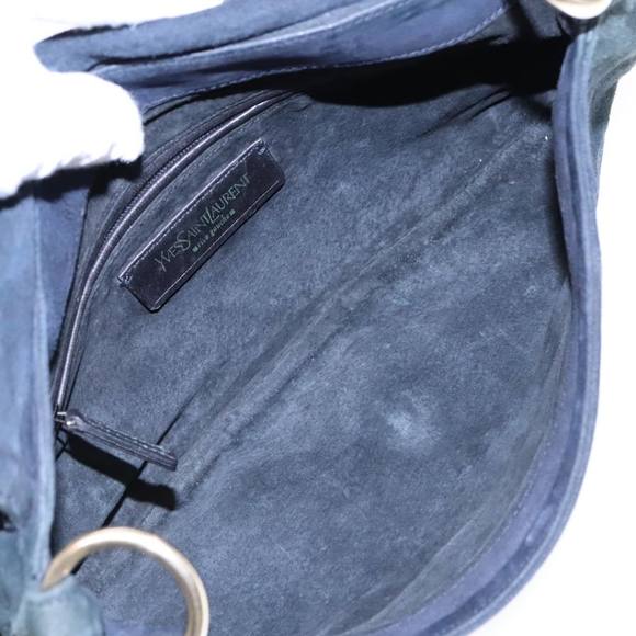 SAINT LAURENT Shoulder Bag Suede Gold Black 112930 Auth 90699 - Picture 15 of 16